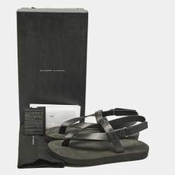 Giuseppe Zanotti Black Leather Nevada Flat Sandals Size 43