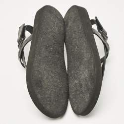 Giuseppe Zanotti Black Leather Nevada Flat Sandals Size 43