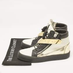 Giuseppe Zanotti Tri-Color Leather Hero V Strap High Top Sneakers Size 41