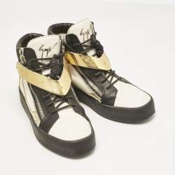 Giuseppe Zanotti Tri-Color Leather Hero V Strap High Top Sneakers Size 41