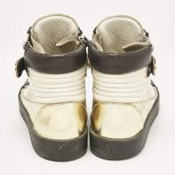 Giuseppe Zanotti Tri-Color Leather Hero V Strap High Top Sneakers Size 41