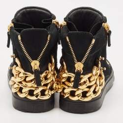 Giuseppe Zanotti Black Suede Kriss High Top Sneakers Size 39
