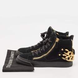 Giuseppe Zanotti Black Suede Kriss High Top Sneakers Size 39
