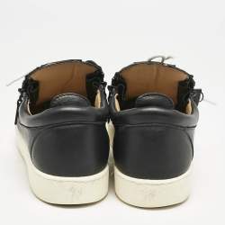 Giuseppe Zanotti Black Leather Frankie Sneakers Size 42.5