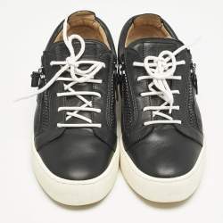 Giuseppe Zanotti Black Leather Frankie Sneakers Size 42.5