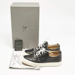 Giuseppe Zanotti Black Leather Frankie Sneakers Size 42.5