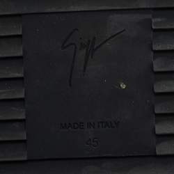 Pre Owned Giuseppe Zanotti Blue/Black Velvet and Patent Frankie High Top Sneakers Size 45