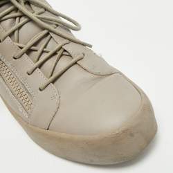 Giuseppe Zanotti Grey Leather Kriss High Top Sneakers Size 44.5