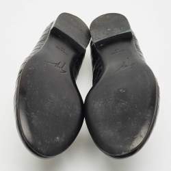 Giuseppe Zanotti Black Croc Embossed Leather Seymour Smoking Slippers Size 42