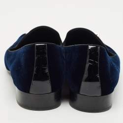 Giuseppe Zanotti Blue Suede Dice  Charm Slip-On Loafers Size 45