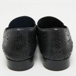 Giuseppe Zanotti Black Snakeskin Embossed Leather Smoking Slippers Size 45