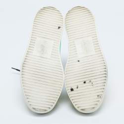 Pre Owned Giuseppe Zanotti Metallic Multicolor Leather Kriss High Top Sneakers Size 42.5