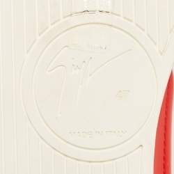 Pre Owned Giuseppe Zanotti Red Leather The Shark 5.0 Low Top Sneakers Size 47