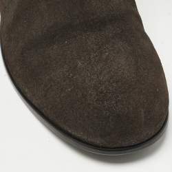 Pre Owned Giuseppe Zanotti Dark Brown Suede Chelsea Ankle Boots Size 42.5