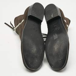 Pre Owned Giuseppe Zanotti Dark Brown Suede Chelsea Ankle Boots Size 42.5