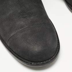 Pre Owned Giuseppe Zanotti Black Nubuck Leather Buckle Details Ankle Length Boots Size 43