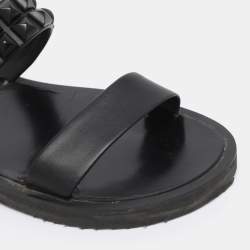 Pre Owned Giuseppe Zanotti Black Leather Studded Slide Sandals Size 43