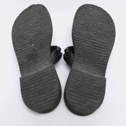 Pre Owned Giuseppe Zanotti Black Leather Studded Slide Sandals Size 43