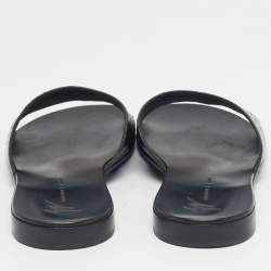 Pre Owned Giuseppe Zanotti Brown Croc Embossed Leather Flat Slides Size 42