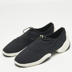 Pre Owned Giuseppe Zanotti Black Neoprene Light Jump Slip On Sneakers Size 41.5