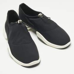Pre Owned Giuseppe Zanotti Black Neoprene Light Jump Slip On Sneakers Size 41.5