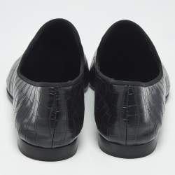 Pre Owned Giuseppe Zanotti Black Croc Embossed Leather Seymour Smoking Slippers Size 42
