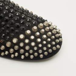 Pre Owned Giuseppe Zanotti Size 42 Black Suede Studded Smoking Slippers