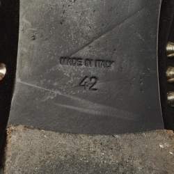 Pre Owned Giuseppe Zanotti Size 42 Black Suede Studded Smoking Slippers