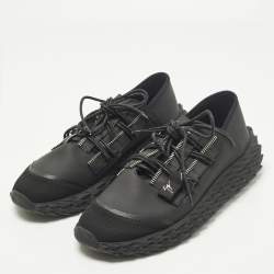 مملوكة مسبقًا Giuseppe Zanotti Urchin Size 44.5 Black Leather Lace Up Sneakers