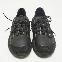 مملوكة مسبقًا Giuseppe Zanotti Urchin Size 44.5 Black Leather Lace Up Sneakers