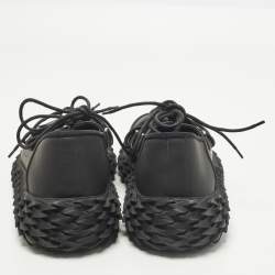 مملوكة مسبقًا Giuseppe Zanotti Urchin Size 44.5 Black Leather Lace Up Sneakers