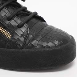 Pre Owned حذاء رياضي جوسيبي زانوتي فرانكي منخفض من الجلد المنقوش بكروك أسود مقاس 41