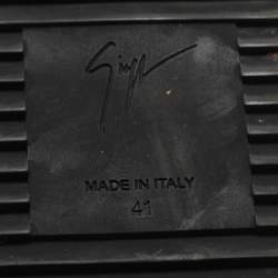 Pre Owned حذاء رياضي جوسيبي زانوتي فرانكي منخفض من الجلد المنقوش بكروك أسود مقاس 41