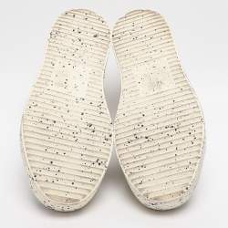 Pre Owned Giuseppe Zanotti Frankie Size 41 White/Black Python Embossed Leather Low Top Sneakers