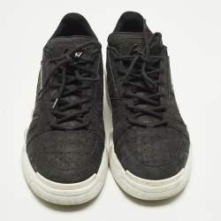 Pre Owned حذاء رياضي جوسيبي زانوتي جلد أسود / ذهب وردي منخفض الحجم مقاس 38