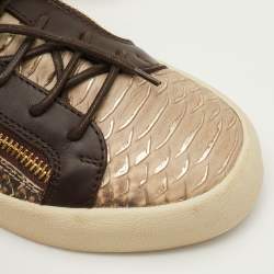 مملوكة مسبقًا حذاء رياضي جوسيبي زانوتي فرانكي منخفض من الجلد المنقوش بكروك أسود مقاس 41