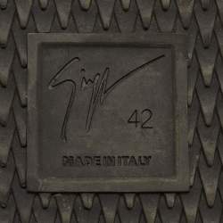 Pre Owned Giuseppe Zanotti Jimi Size 42 Beige Croc Embossed Leather and Suede Low Top Sneakers