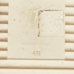 Pre Owned Giuseppe Zanotti Size 43.5 Black Leather Wings Double Side Zip High Top Sneakers