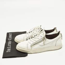 مملوكة مسبقًا Giuseppe Zanotti Frankie Size 40 White Leather Low Top Sneakers