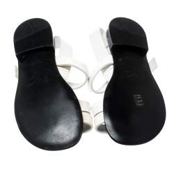 Giuseppe Zanotti White Leather Toe Ring Cross Strap Sandals Size 43