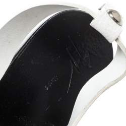 Giuseppe Zanotti White Leather Toe Ring Cross Strap Sandals Size 43
