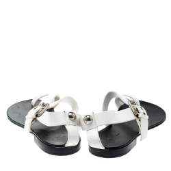 Giuseppe Zanotti White Leather Toe Ring Cross Strap Sandals Size 43