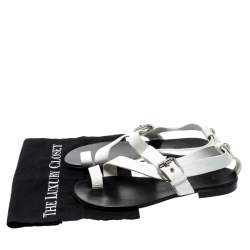 Giuseppe Zanotti White Leather Toe Ring Cross Strap Sandals Size 43
