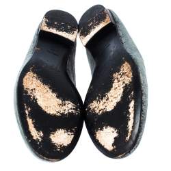 Pre Owned Giuseppe Zanotti Metallic Grey/Light Green Crystal Embellished Slip On Loafers Size 44