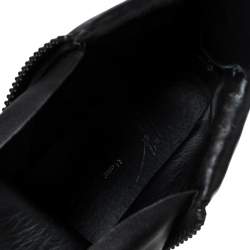 Pre Owned Giuseppe Zanotti Black Leather and Crystal Embellished High Top Sneakers Size 45