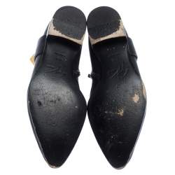 Giuseppe Zanotti Black Leather Pyramid Stud Ankle Boots Size 41.5
