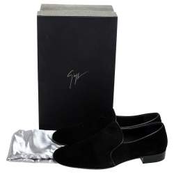 Pre Owned Giuseppe Zanotti Black Suede Smoking Slippers Size 43