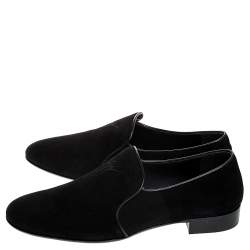 Pre Owned Giuseppe Zanotti Black Suede Smoking Slippers Size 43