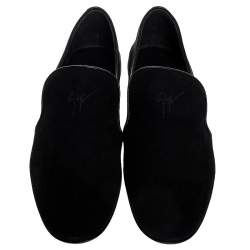 Pre Owned Giuseppe Zanotti Black Suede Smoking Slippers Size 43