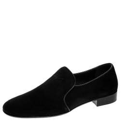 Pre Owned Giuseppe Zanotti Black Suede Smoking Slippers Size 43